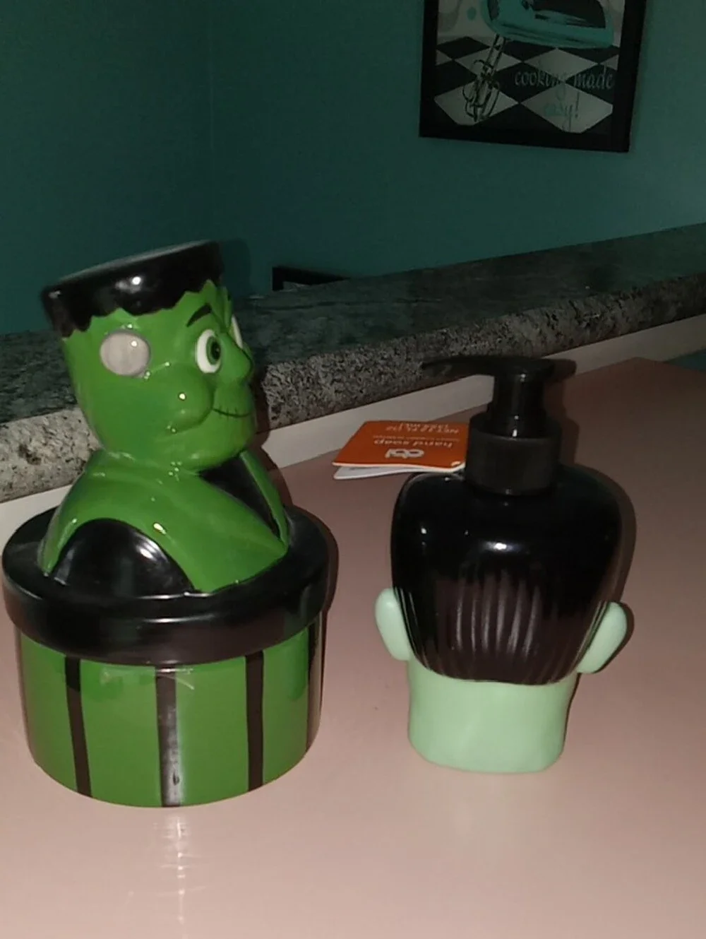 Frankenstein Trinket Jar And Soap Dispener. NEW